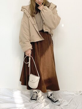「apres jour（アプレジュール）のアイテム（マウンテンパーカー）」を使った、apres_jourさん（レディース・158cm）の冬コーディネート