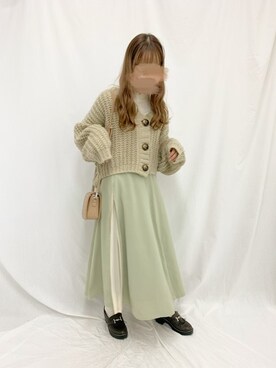 「アプレジュール」｜「アイテム（カーディガン/ボレロ）」を使った、apres_jourさん（レディース・158cm）の冬コーディネート