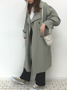 「apres jour（アプレジュール）のアイテム（トレンチコート）」を使った、apres_jourさん（レディース・158cm）の冬コーディネート