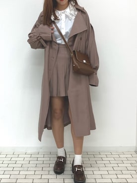 「apres jour（アプレジュール）のアイテム（トレンチコート）」を使った、apres_jourさん（レディース・158cm）の冬コーディネート