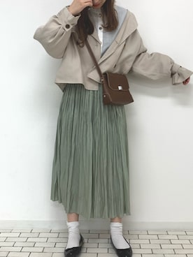 「apres jour（アプレジュール）のアイテム（トレンチコート）」を使った、apres_jourさん（レディース・158cm）の冬コーディネート