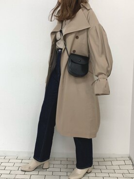 「apres jour（アプレジュール）のアイテム（トレンチコート）」を使った、apres_jourさん（レディース・158cm）の冬コーディネート