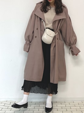 「apres jour（アプレジュール）のアイテム（トレンチコート）」を使った、apres_jourさん（レディース・158cm）の冬コーディネート