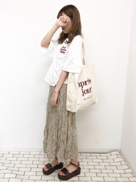 「アプレジュール」｜「アイテム（サンダル）」を使った、apres_jourさん（レディース・158cm）の夏コーディネート