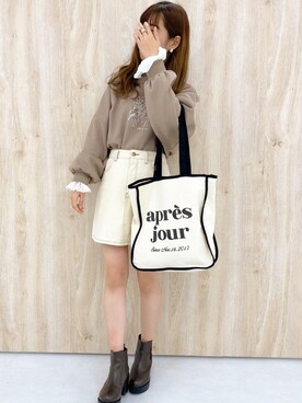 「apres jour（アプレジュール）のアイテム（スウェット）」を使った、apres_jourさん（レディース・158cm）の秋コーディネート
