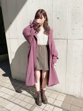 「apres jour（アプレジュール）のアイテム（チェスターコート）」を使った、apres_jourさん（レディース・158cm）の秋コーディネート