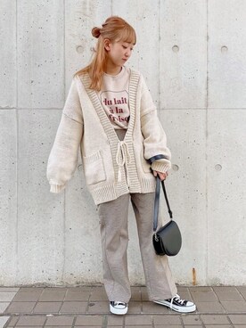 「apres jour（アプレジュール）のアイテム（スウェット）」を使った、apres_jourさん（レディース・158cm）の秋コーディネート