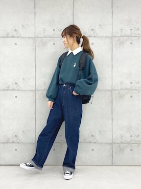 「apres jour（アプレジュール）のアイテム（スウェット）」を使った、apres_jourさん（レディース・158cm）の冬コーディネート