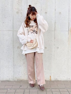 「apres jour（アプレジュール）のアイテム（スウェット）」を使った、apres_jourさん（レディース・158cm）の秋コーディネート