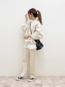 「apres jour（アプレジュール）のアイテム（スウェット）」を使った、apres_jourさん（レディース・158cm）の冬コーディネート