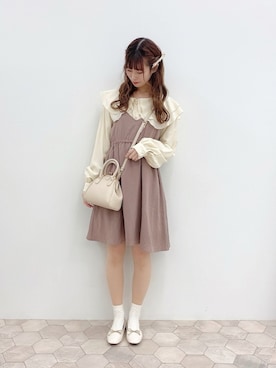 「apres jour（アプレジュール）の2枚襟ブラウス【ZOZOTOWN限定アイテム】【1AP】（シャツ/ブラウス）」を使った、apres_jourさん（レディース・158cm）の冬コーディネート