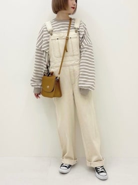 「apres jour（アプレジュール）のアイテム（オールインワン・サロペット）」を使った、apres_jourさん（レディース・153cm）の春コーディネート