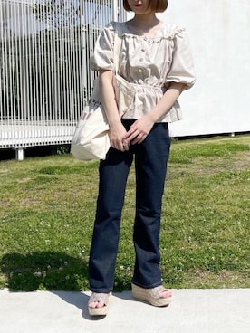 「apres jour（アプレジュール）のアイテム（サンダル）」を使った、apres_jourさん（レディース・153cm）の春コーディネート