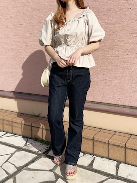 「apres jour（アプレジュール）のアイテム（サンダル）」を使った、apres_jourさん（レディース・153cm）の春コーディネート