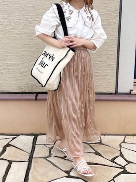 「apres jour（アプレジュール）のアイテム（サンダル）」を使った、apres_jourさん（レディース・153cm）の春コーディネート