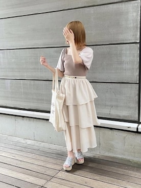 「apres jour（アプレジュール）のアイテム（サンダル）」を使った、apres_jourさん（レディース・153cm）の春コーディネート