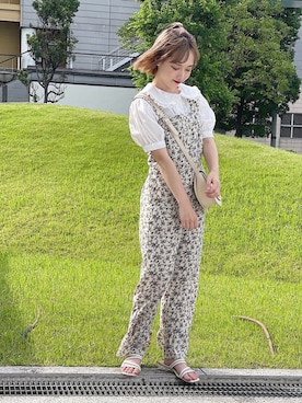 「ピクニック」｜「アイテム（サロペット/オーバーオール）」を使った、apres_jourさん（レディース・153cm）の夏コーディネート