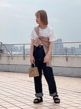 「apres jour（アプレジュール）のアイテム（サンダル）」を使った、apres_jourさん（レディース・153cm）の夏コーディネート