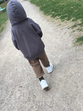 「アイテム（ソックス/靴下、グリーン系）」を使った、◌ｒｒさん（キッズ・100cm）の冬コーディネート