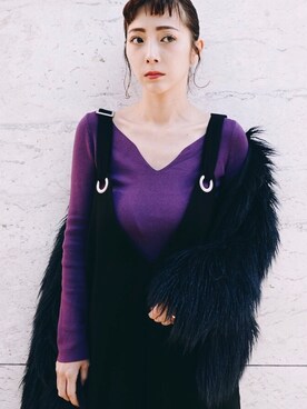 荻原桃子さん（レディース・161cm）の冬コーディネート