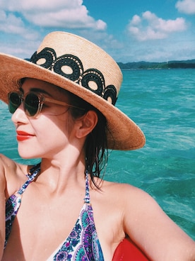 「UN3D.（アンスリード）のアイテム」を使った、荻原桃子さん（レディース・161cm）の夏コーディネート