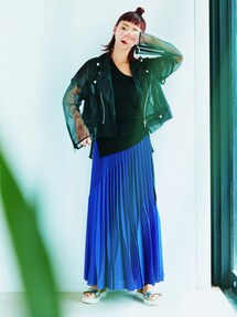 UN3D.　アンスリード シアーライダースジャケットカーキ　美品即購入可 UN3D. アンスリード シアーライダースジャケットカーキ 美品即