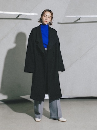 【極美品】UN3D. アンスリード バイカラーアシンメトリー コート ノーカラー UN3D.（アンスリード）の「アシメカラードルマンコート（その他