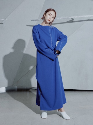 美品UN3D．ステッチタックワンピース 38 アンスリード　un3d UN3D. ステッチタックワンピース 美品UN3D. ステッチタックワンピース