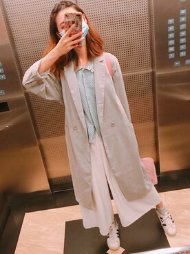 「仕事着」｜「アイテム（チェスターコート）」を使った、K🇹🇼さん（レディース・165cm）の秋コーディネート
