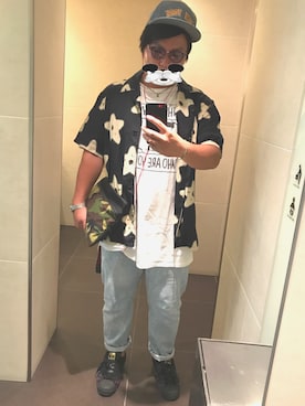 「アイテム（アクセサリー、ブルー系）」を使った、しょよさん（メンズ・166cm）の夏コーディネート