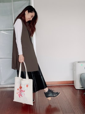 「Editt by YECCA VECCA（エディットバイイェッカヴェッカ）のアイテム（その他アウター）」を使った、kkamoさん（レディース・160cm）の秋コーディネート