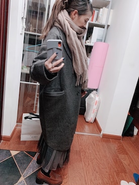 「moussy」｜「アイテム（ダッフルコート）」を使った、kkamoさん（レディース・160cm）の冬コーディネート