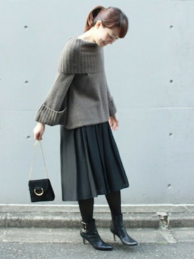 「PELLICO（ペリーコ）のアイテム（シューズ）」を使った、chikaさん（レディース・165cm）の冬コーディネート