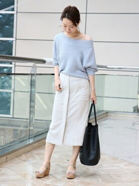 「Noble（ノーブル）のアイテム（トートバッグ）」を使った、chikaさん（レディース・165cm）の春コーディネート