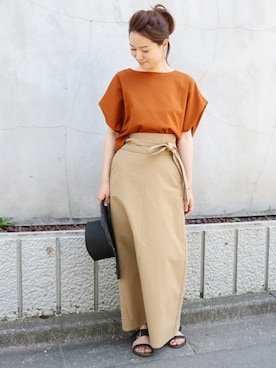 「Noble（ノーブル）のアイテム（ハット）」を使った、chikaさん（レディース・165cm）の春コーディネート