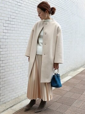 「Noble（ノーブル）のスムースヤーンバルーンリブソデプルオーバー◆（ニット/セーター）」を使った、chikaさん（レディース・165cm）の秋コーディネート