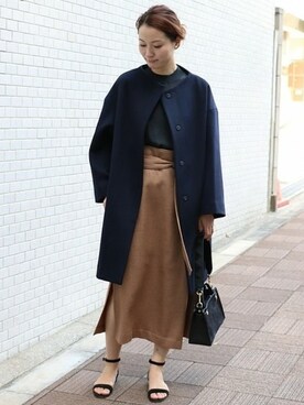「お仕事スタイル」｜「アイテム（その他アウター）」を使った、chikaさん（レディース・165cm）の秋コーディネート