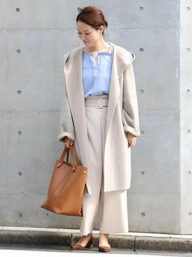 「Noble（ノーブル）のアイテム（トートバッグ）」を使った、chikaさん（レディース・165cm）の秋コーディネート