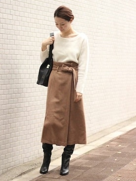 「上品」｜chikaさん（レディース・165cm）の冬コーディネート