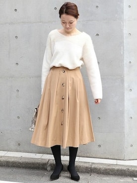 「Noble（ノーブル）のアイテム（ニット/セーター）」を使った、chikaさん（レディース・165cm）の冬コーディネート