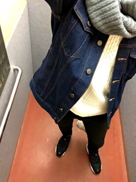 「WEGO（ウィゴー）のWEGO/リブスヌード（ストール/ショール、グレー系）」を使った、かんちゃんさん（メンズ・170cm）の冬コーディネート