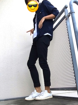 「THE SHOP TK （ザ ショップ ティーケー ）のアイテム（シャツ/ブラウス、ブルー系）」を使った、かんちゃんさん（メンズ・170cm）の秋コーディネート