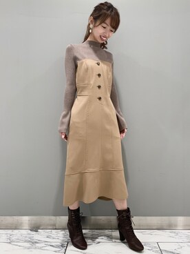 「JILL STUART（ジルスチュアート）のアイテム（ワンピース）」を使った、tomokoさん（レディース・155cm）の秋コーディネート