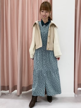「JILL STUART（ジルスチュアート）のアイテム（ブルゾン）」を使った、tomokoさん（レディース・155cm）の秋コーディネート