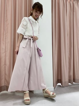 「JILL STUART（ジルスチュアート）のアイテム（パンツ）」を使った、tomokoさん（レディース・155cm）の春コーディネート