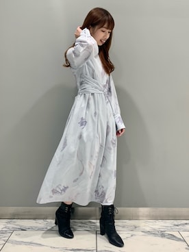 「マーブル柄」｜tomokoさん（レディース・155cm）の冬コーディネート