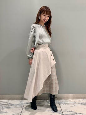 「JILL STUART（ジルスチュアート）のアイテム（スカート）」を使った、tomokoさん（レディース・155cm）の冬コーディネート