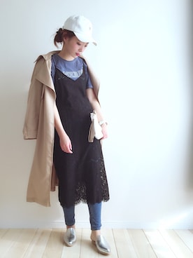 「シルバーサンダル」｜haru さん（レディース・161cm）の春コーディネート