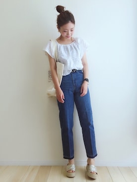「グリッター」｜「アイテム（アナログ腕時計）」を使った、haru さん（レディース・161cm）の夏コーディネート