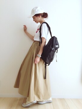 「Levi's（リーバイス）のアイテム（Tシャツ/カットソー）」を使った、haru さん（レディース・161cm）の夏コーディネート